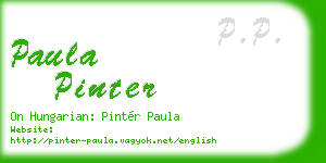 paula pinter business card